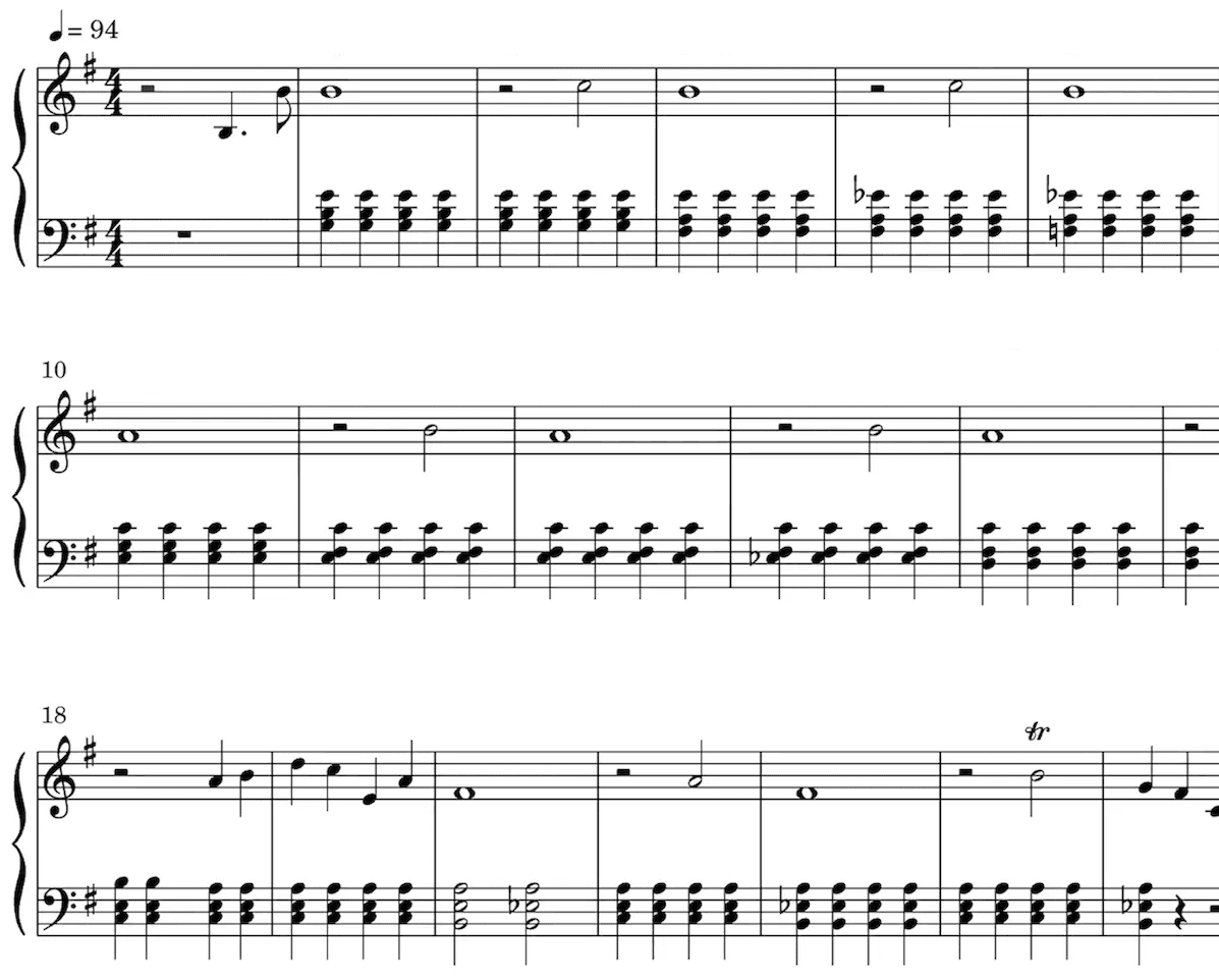 Sheet music preview
