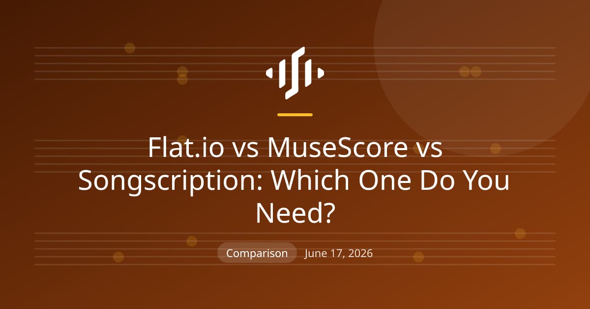 Flat.io and MuseScore notation editors compared with Songscription AI transcription, and how they fit together