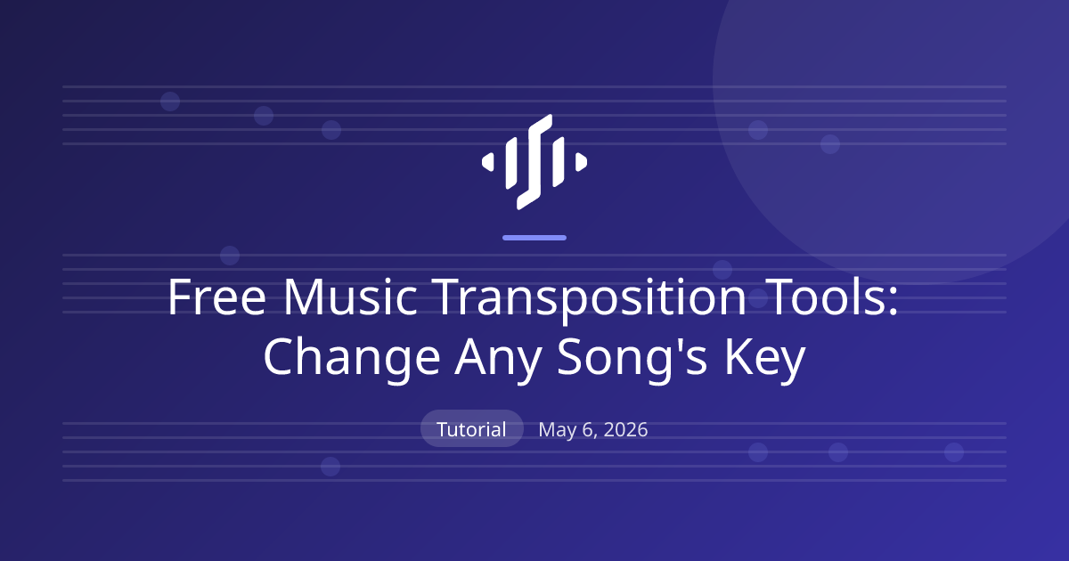 Free music transposition tools compared: audio pitch shifters, MIDI transposers, and sheet music transposers for changing any song's key