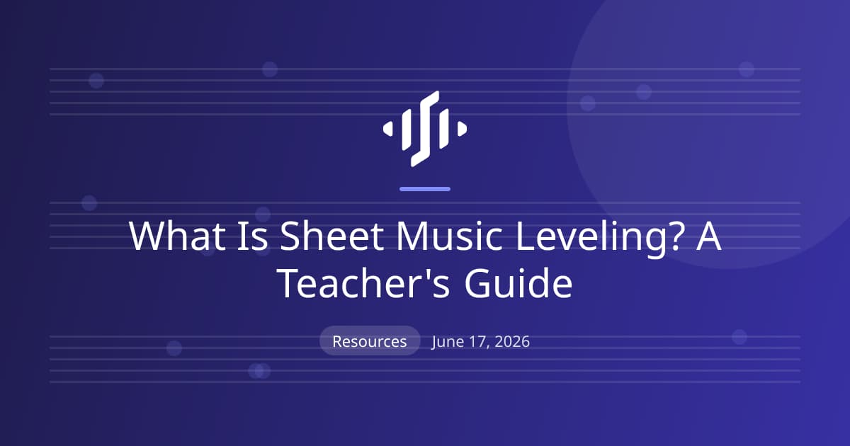 A teacher's guide to sheet music leveling: matching a piece's difficulty to a student and building mixed-ability parts with AI