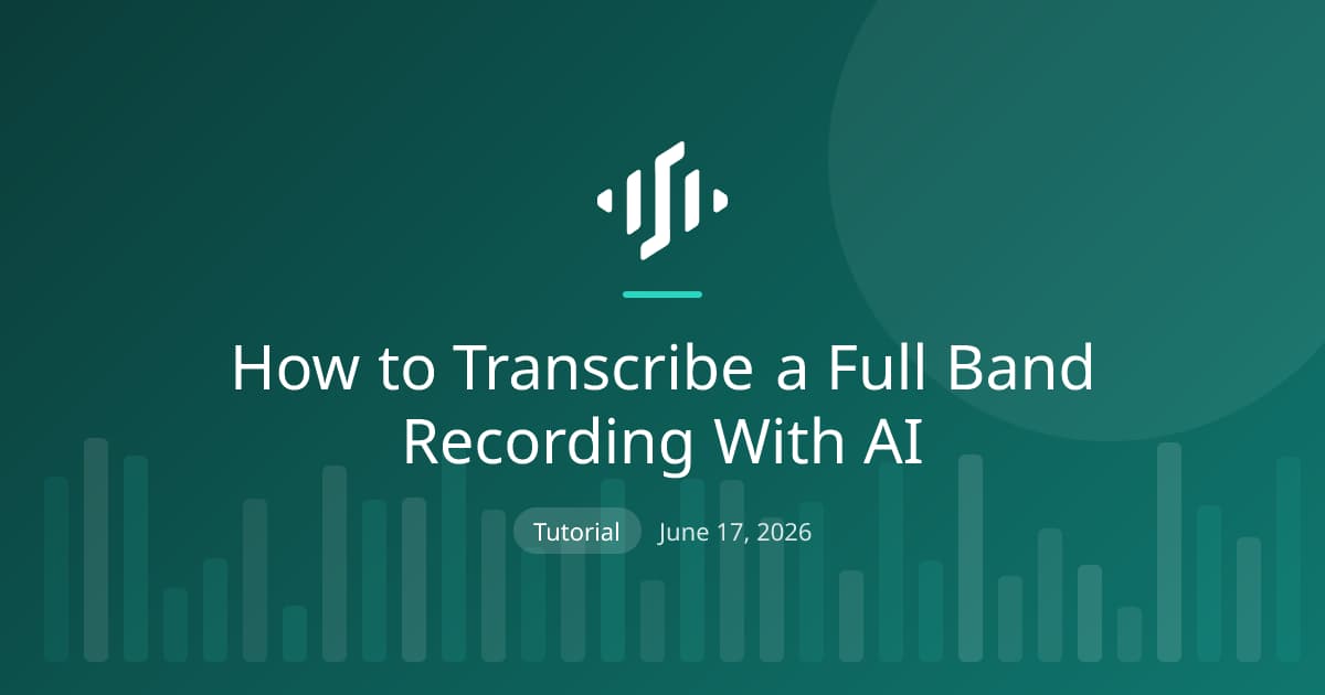 Transcribing a full band recording with AI: working one instrument at a time and using stem separation