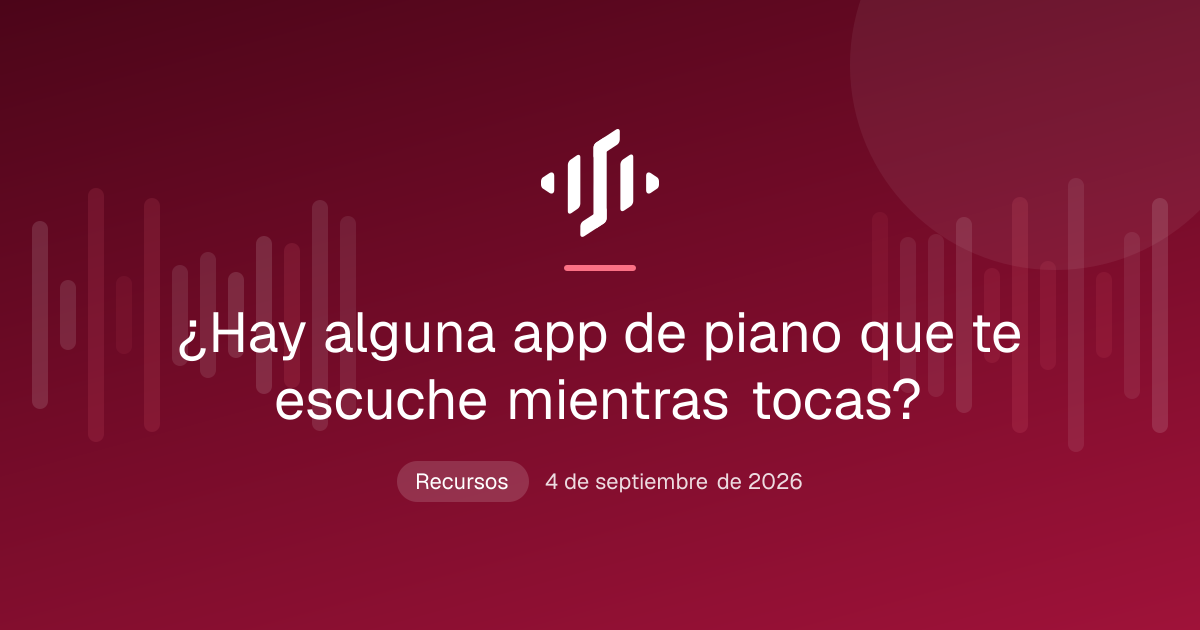 Una app de piano escucha a través del micrófono de un celular apoyado en el atril de un piano acústico y muestra qué notas se acertaron y cuáles se fallaron